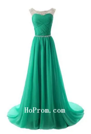 Long Prom Dresses,Green Prom Dress,Evening Dress