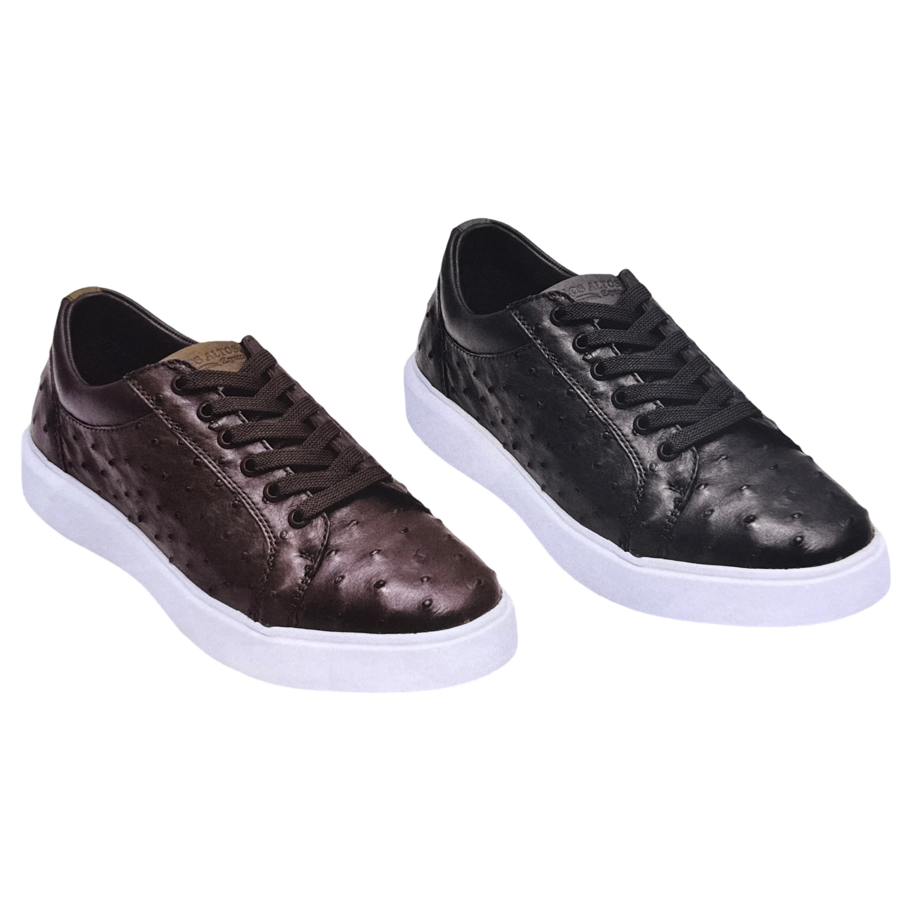 Los Altos All Over Ostrich Quill Low Top Sneakers / White Sole