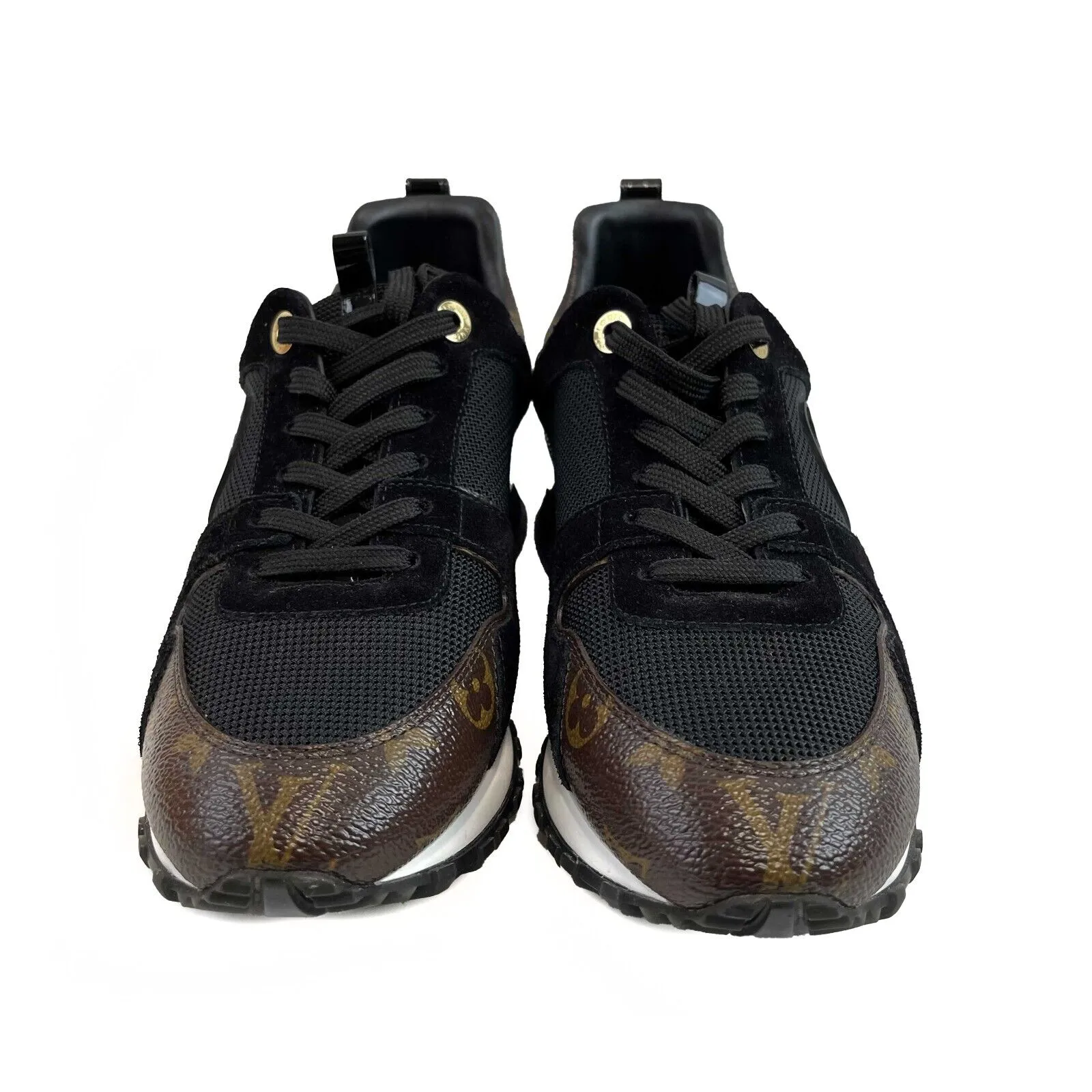 Louis Vuitton Women's Run Away Black and Brown Monogram Sneakers 38 US 8