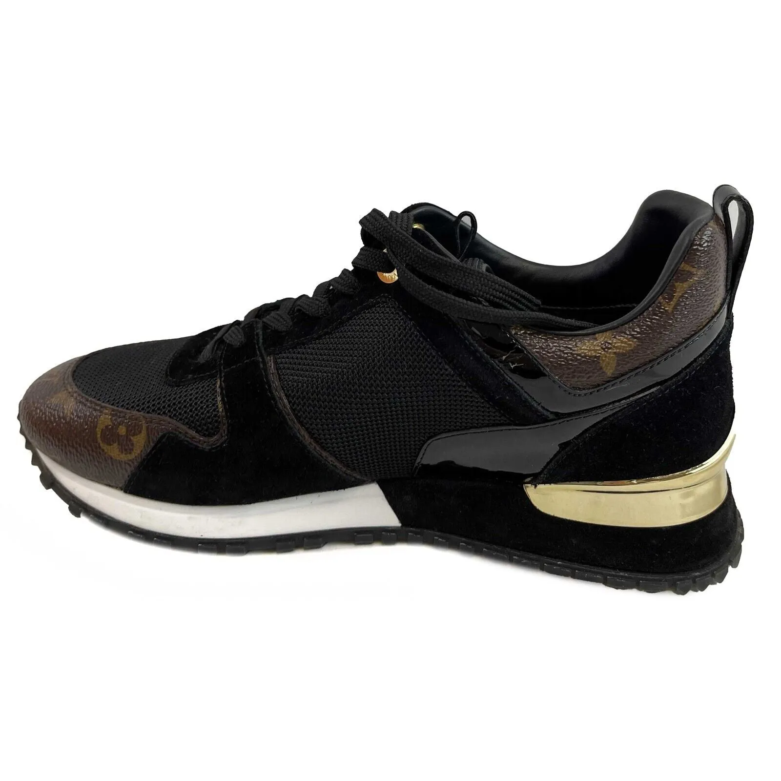 Louis Vuitton Women's Run Away Black and Brown Monogram Sneakers 38 US 8