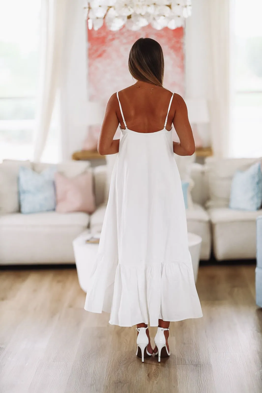 Made for Madrid Midi Dress - White (FINAL SALE)