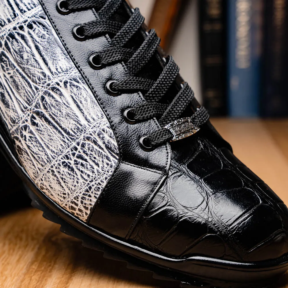 Marco Di Milano Cairo Black/White Alligator Sneakers