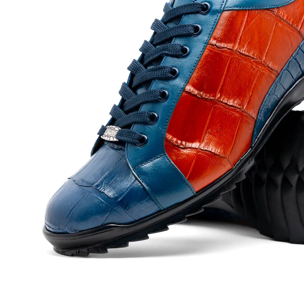 Marco Di Milano Cairo Blue Jeans/Honey Alligator Sneakers