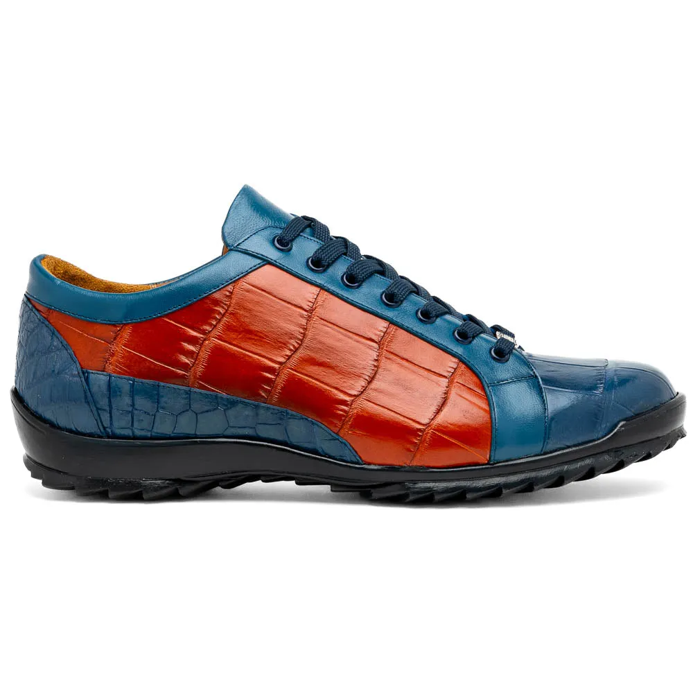 Marco Di Milano Cairo Blue Jeans/Honey Alligator Sneakers