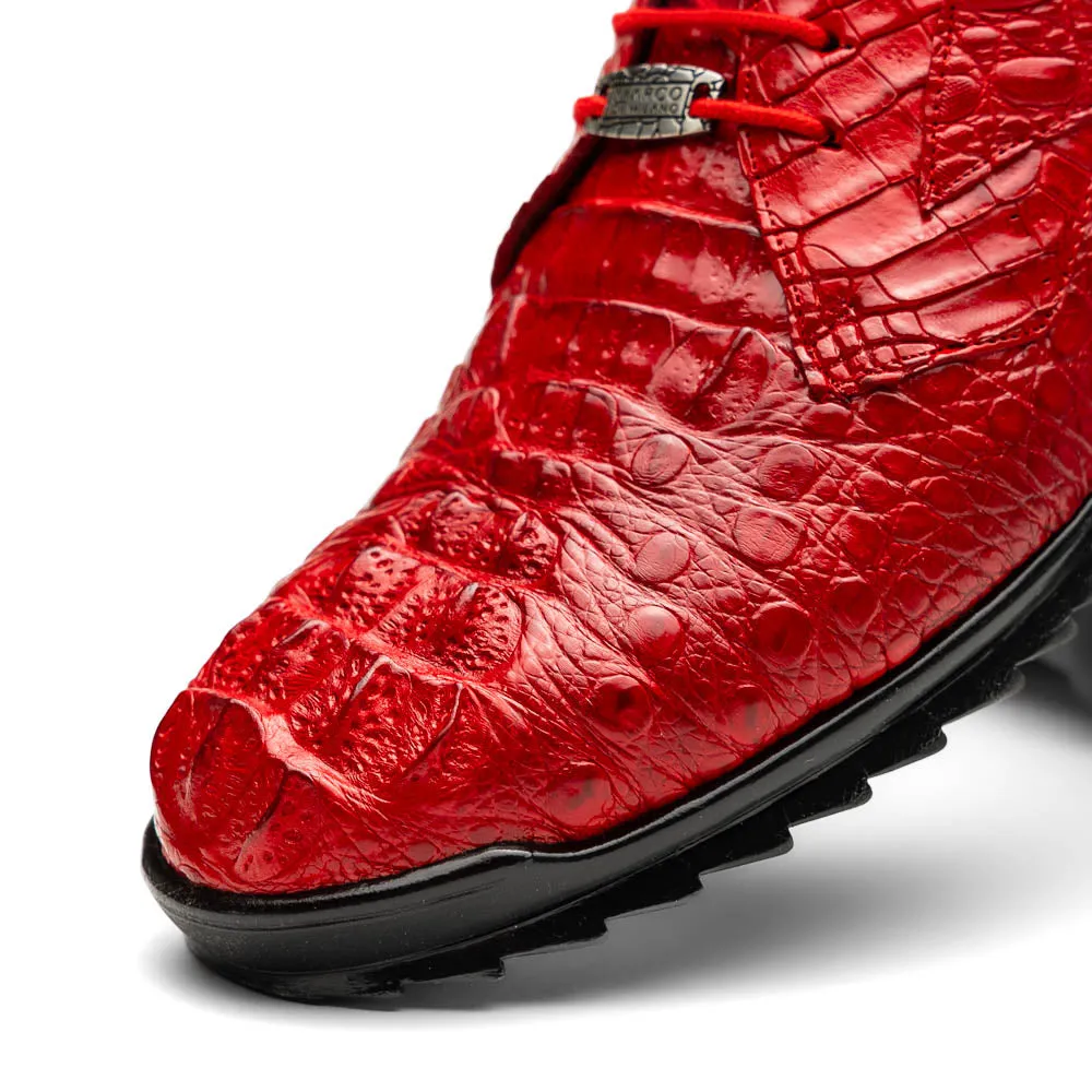 Marco Di Milano Kratos Red Caiman Crocodile Sneakers