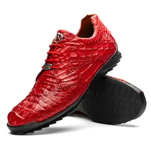 Marco Di Milano Kratos Red Caiman Crocodile Sneakers