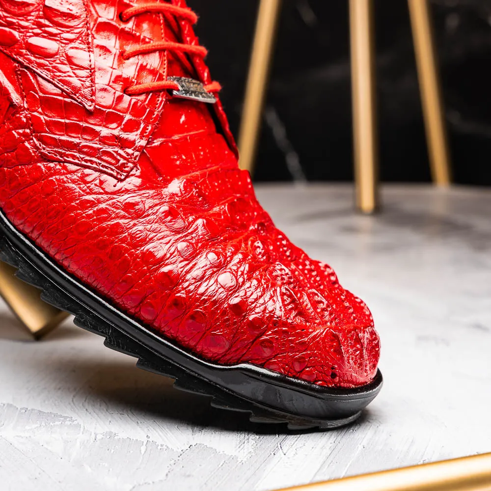 Marco Di Milano Kratos Red Caiman Crocodile Sneakers