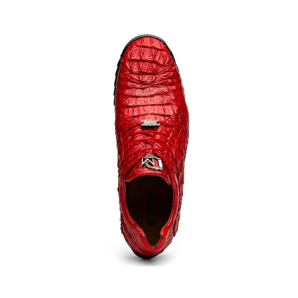 Marco Di Milano Kratos Red Caiman Crocodile Sneakers