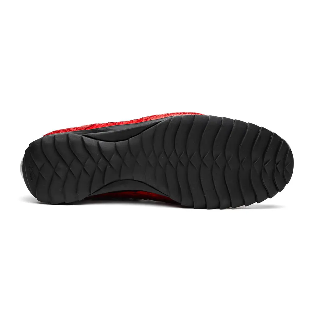Marco Di Milano Kratos Red Caiman Crocodile Sneakers