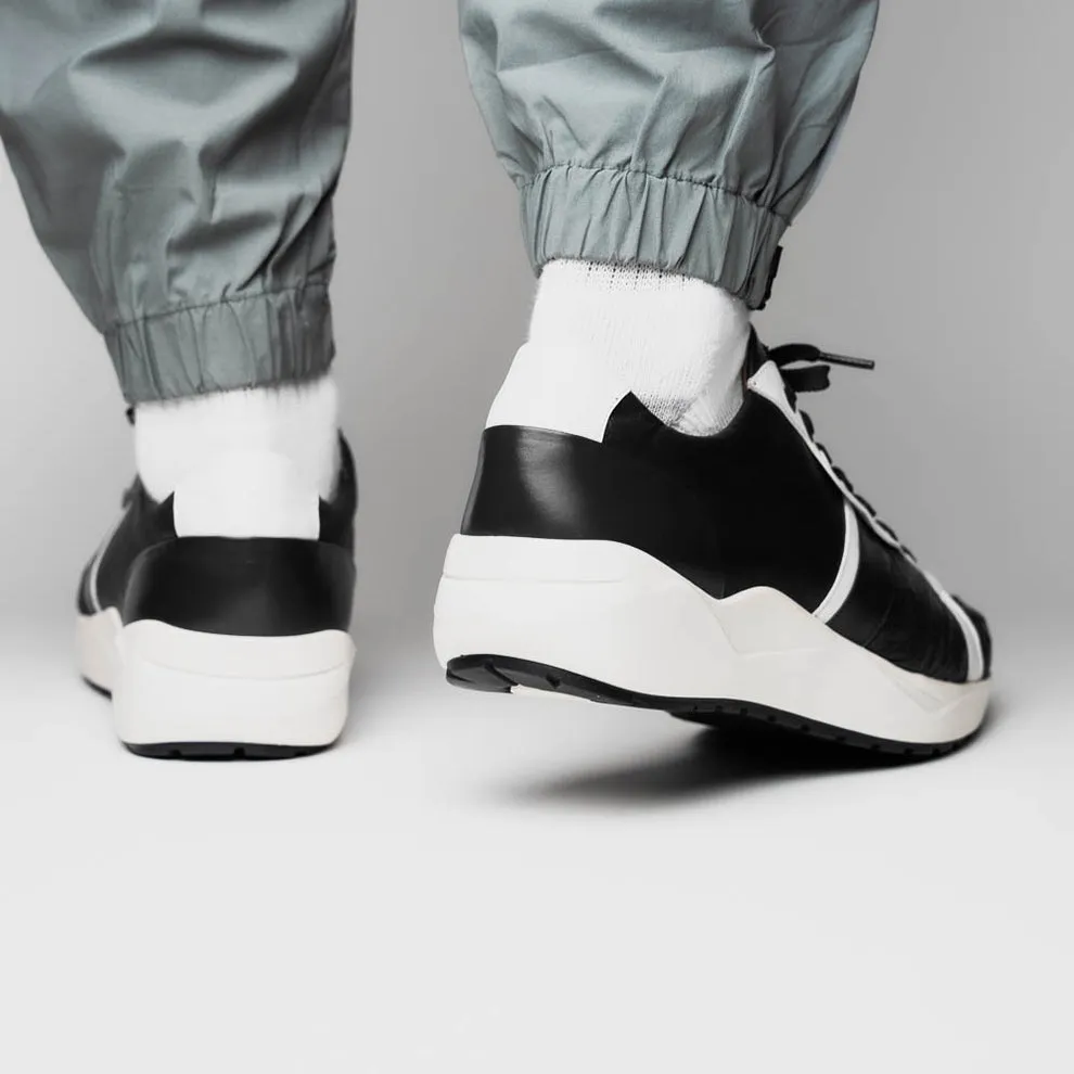 Marco Di Milano Lyon II Black / White Ostrich Quill & Calfskin Sneakers