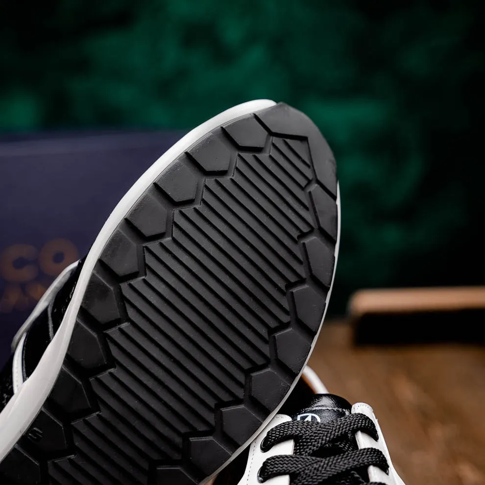 Marco Di Milano Lyon II Black / White Ostrich Quill & Calfskin Sneakers