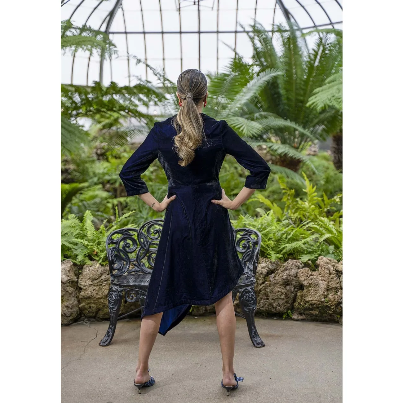 Margarita Blue Velvet Jacket Dress