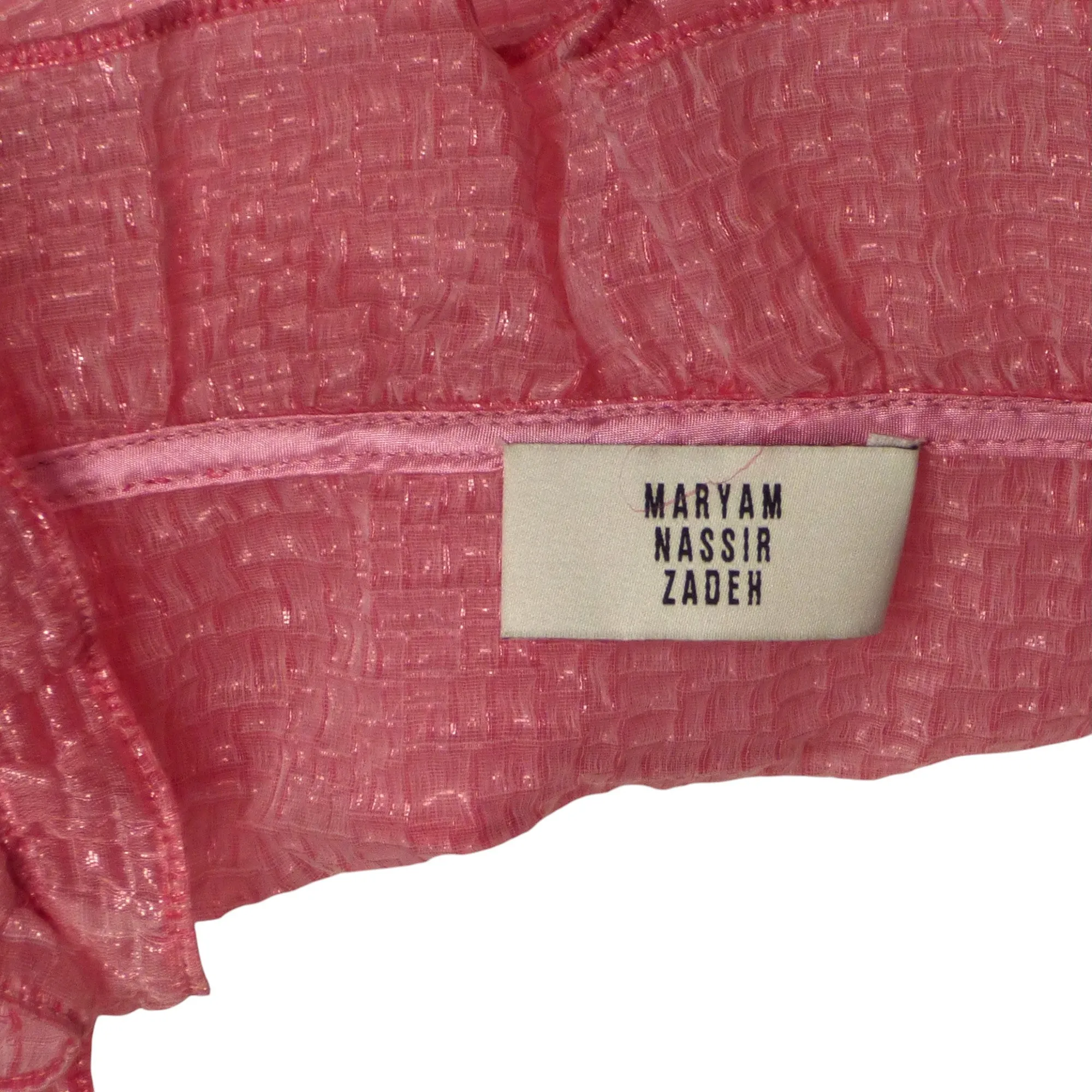 MARYAM NASSIR ZADEH-NWT Pink Organza Ruffle Blouse, Size 8