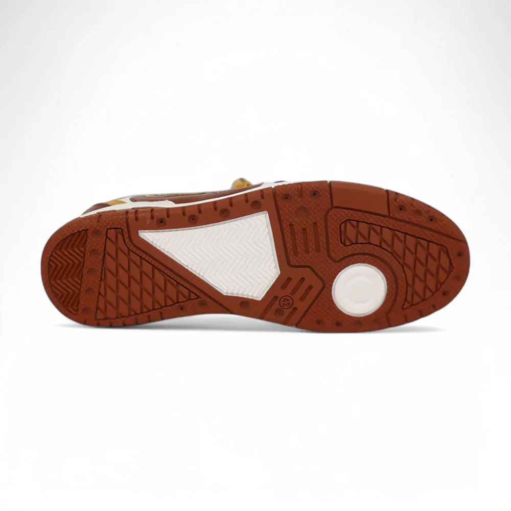 Mauri Abstract 8435 Gold/Toffee/White/Beige Nappa/Baby Crocodile/Double M Fabric Sneakers