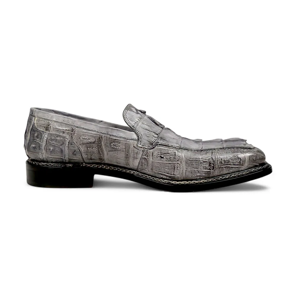 Mauri Orefici 4770/1 Gray Baby Crocodile/Hornback/Calfskin Loafers