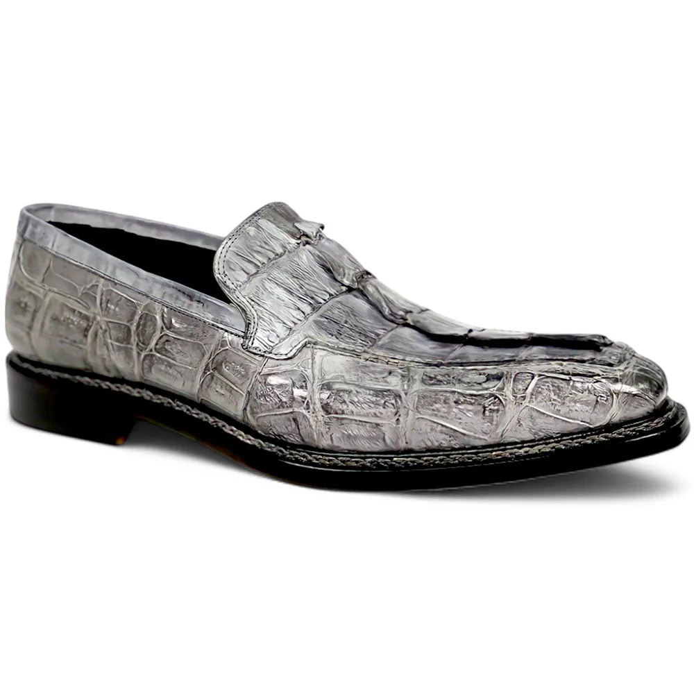 Mauri Orefici 4770/1 Gray Baby Crocodile/Hornback/Calfskin Loafers