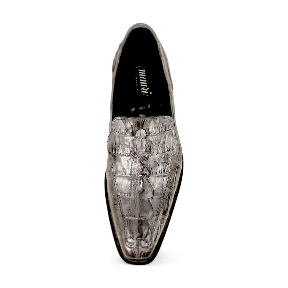Mauri Orefici 4770/1 Gray Baby Crocodile/Hornback/Calfskin Loafers