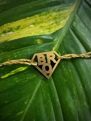 MDF Wooden Rakhi With BRO Superman Logo Multicolor Thread Rakhi For Raksha Bandhan