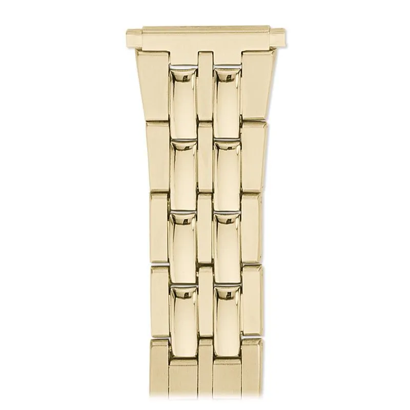 Men's 18-22MM Wrapped Link Straight Adjustable End with Removable Links for Sizing in Silver, Gold and Dual Tone