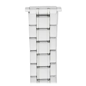 Men's 24-28MM Wrapped Link Straight Adjustable End with Removable Links for Sizing in Silver
