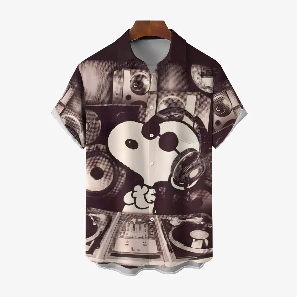 Men's Cartoon Character Print Casual Short Sleeve Shirt 2403000505