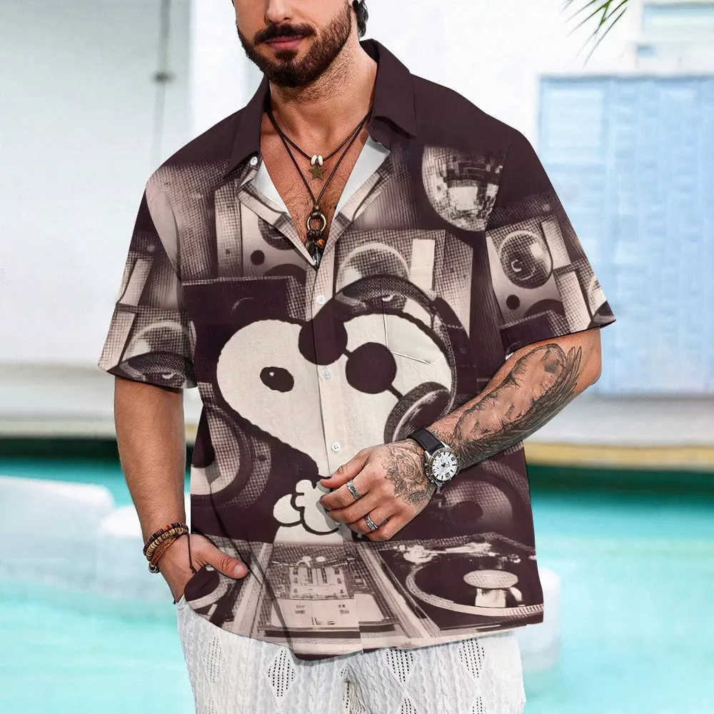 Men's Cartoon Character Print Casual Short Sleeve Shirt 2403000505