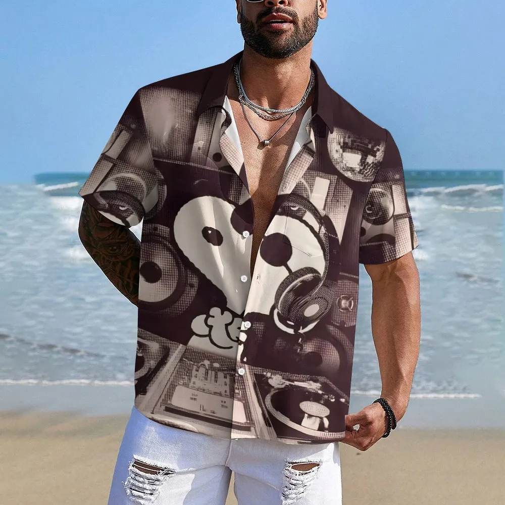 Men's Cartoon Character Print Casual Short Sleeve Shirt 2403000505