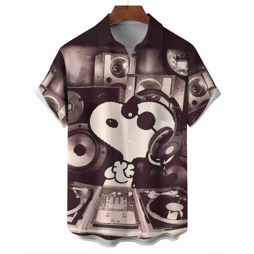 Men's Cartoon Character Print Casual Short Sleeve Shirt 2403000505