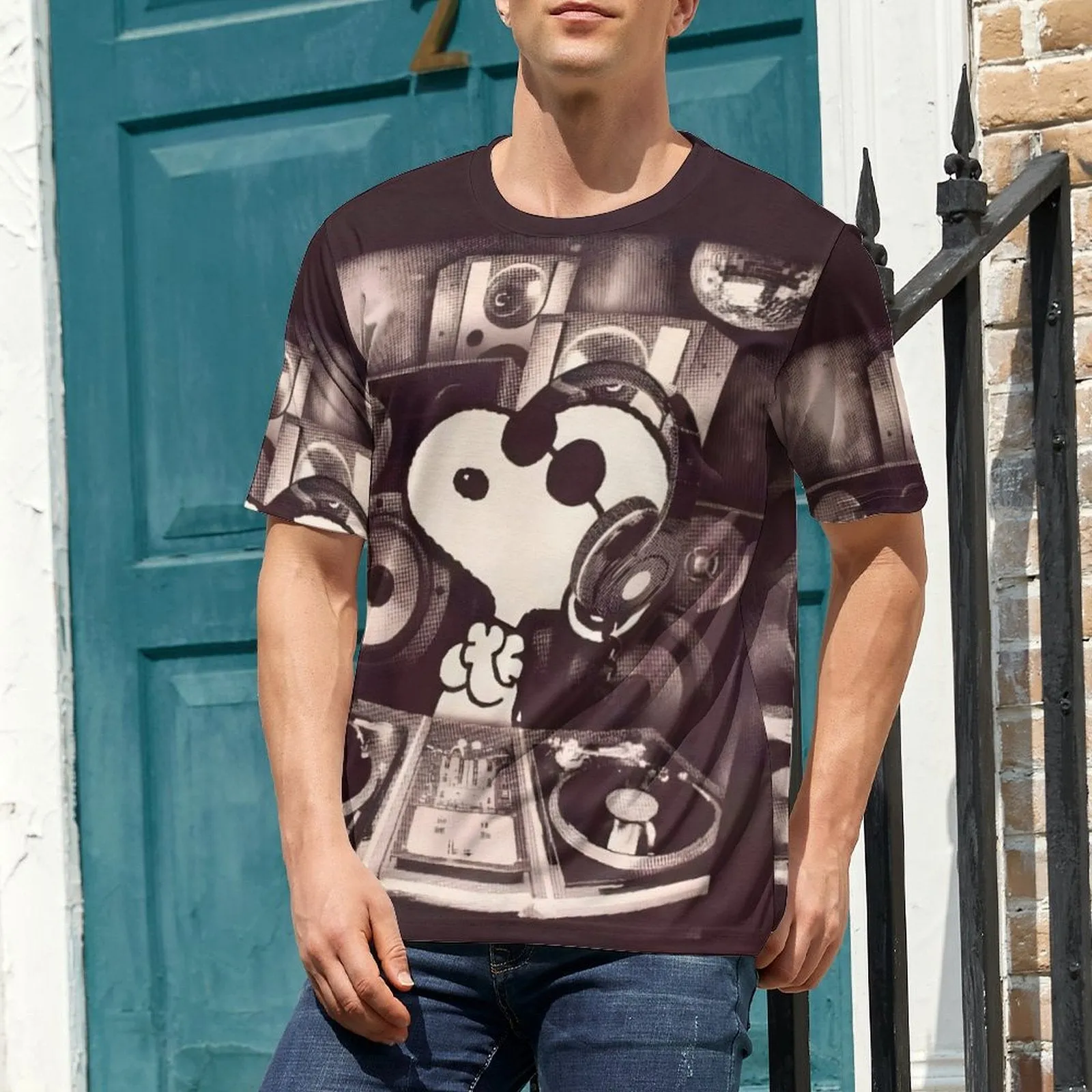 Men's Cartoon Character Round Neck Casual T-Shirt 2403000475