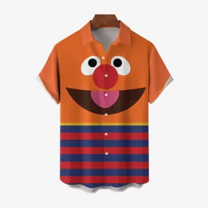 Men's Cartoon Print Casual Short Sleeve Shirt 2405001044