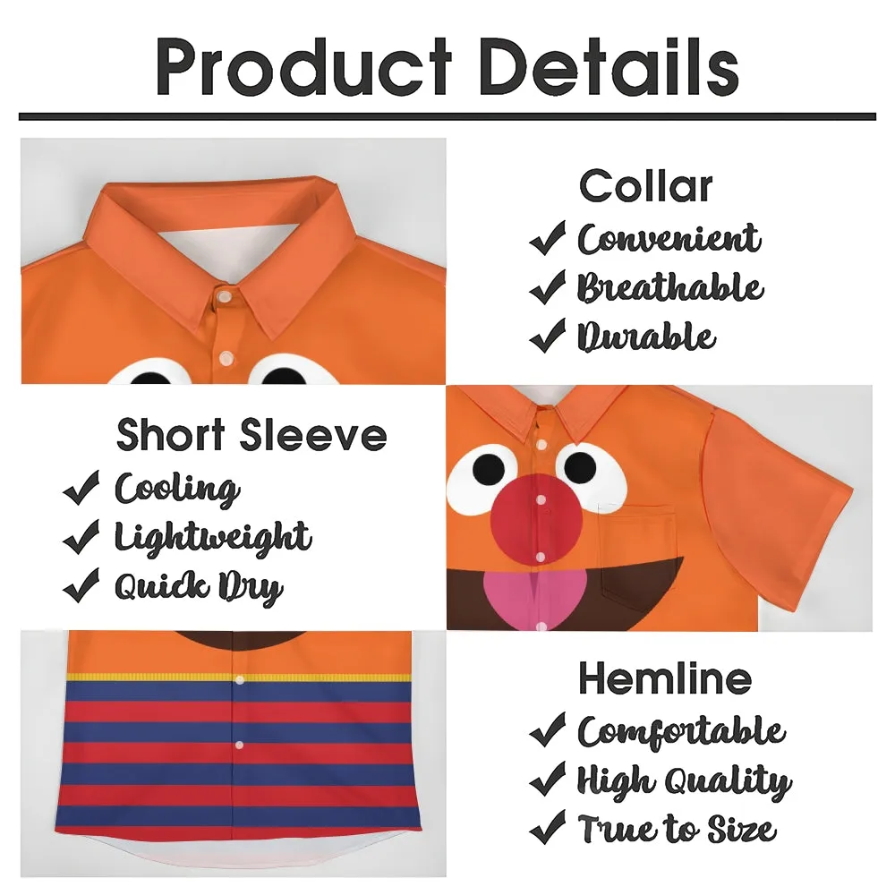 Men's Cartoon Print Casual Short Sleeve Shirt 2405001044