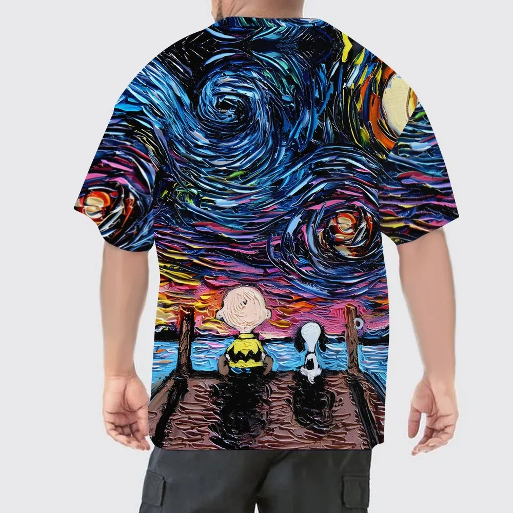 Men'S Round Neck Cartoon Casual T-Shirt 2403000158