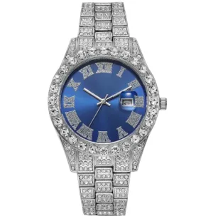 Men's Watch Luxury Brands Designer Fashion Diamond Date Quartz Watch for Men