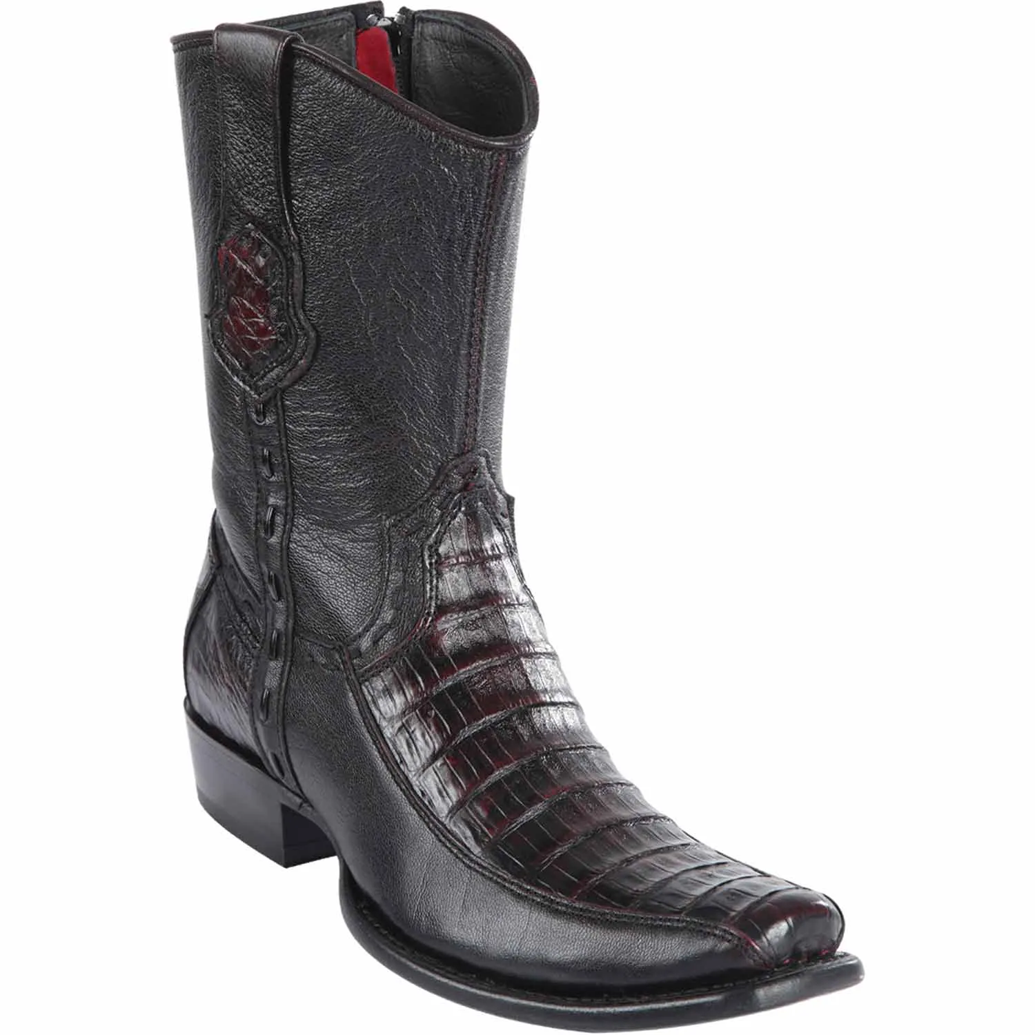 Men's Wild West Caiman Belly with Deer Dubai Toe Short BootS 279BF82