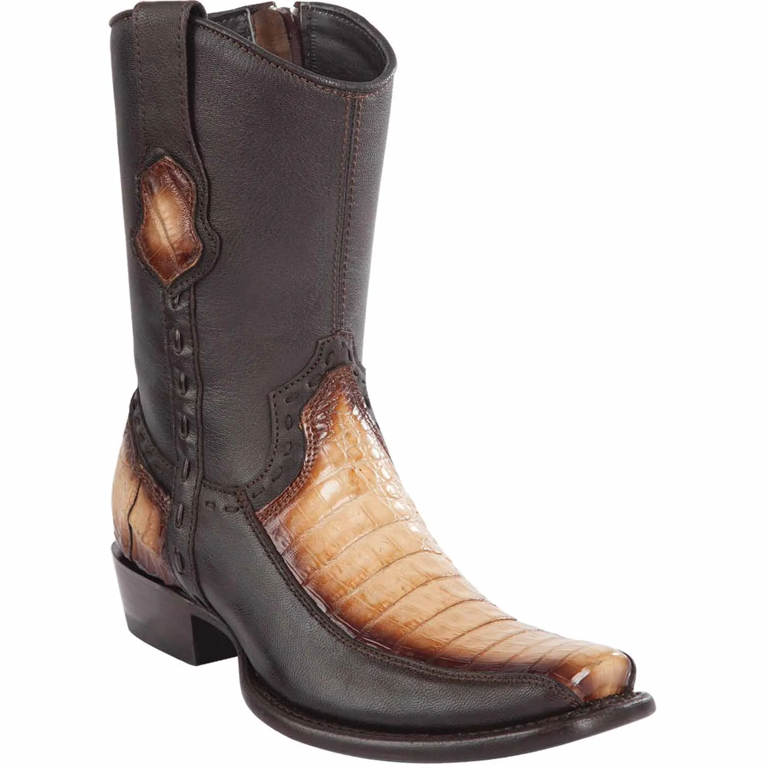 Men's Wild West Caiman Belly with Deer Dubai Toe Short BootS 279BF82