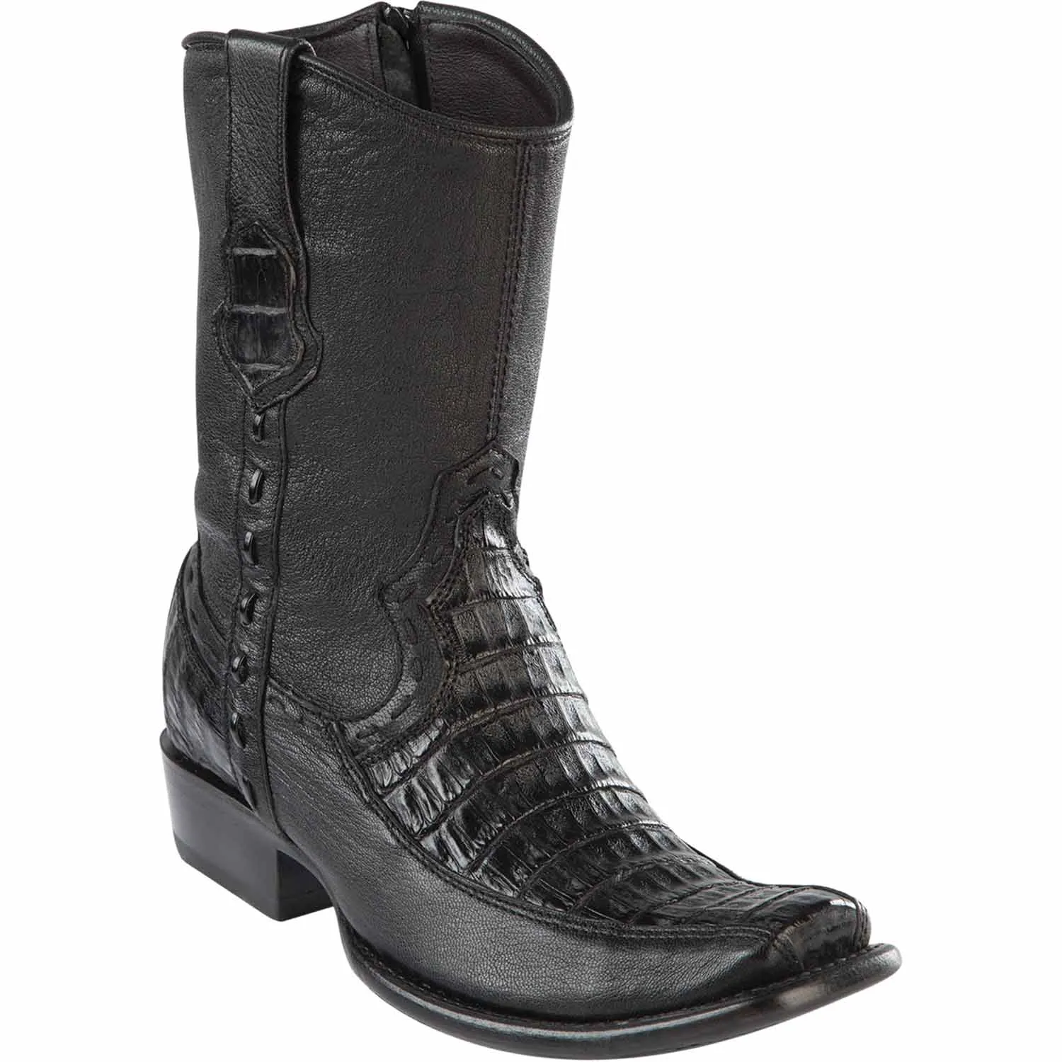 Men's Wild West Caiman Belly with Deer Dubai Toe Short BootS 279BF82