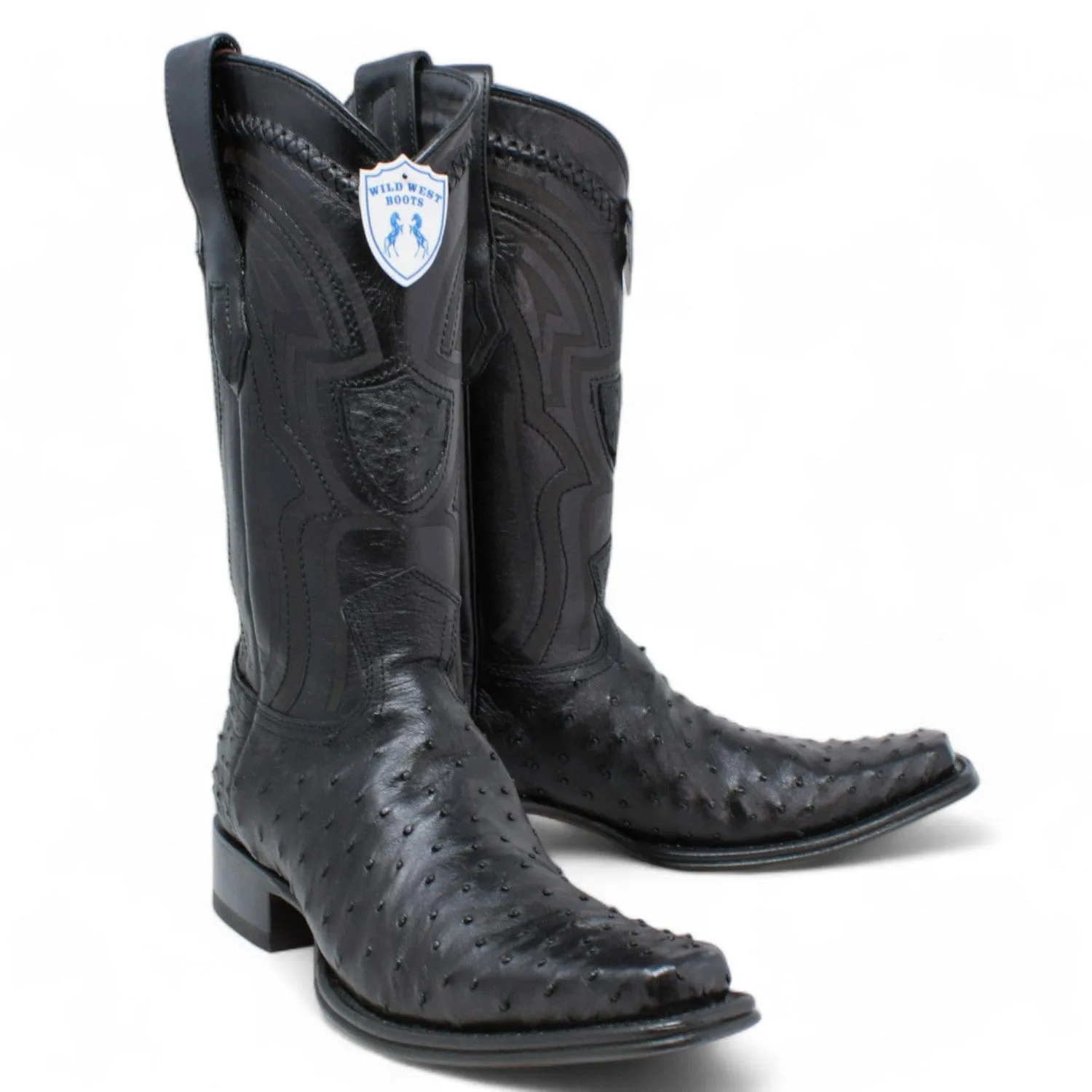 Men's Wild West Full Quill Ostrich European Toe Boots 277L03
