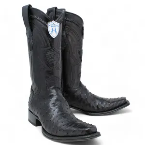 Men's Wild West Full Quill Ostrich European Toe Boots 277L03