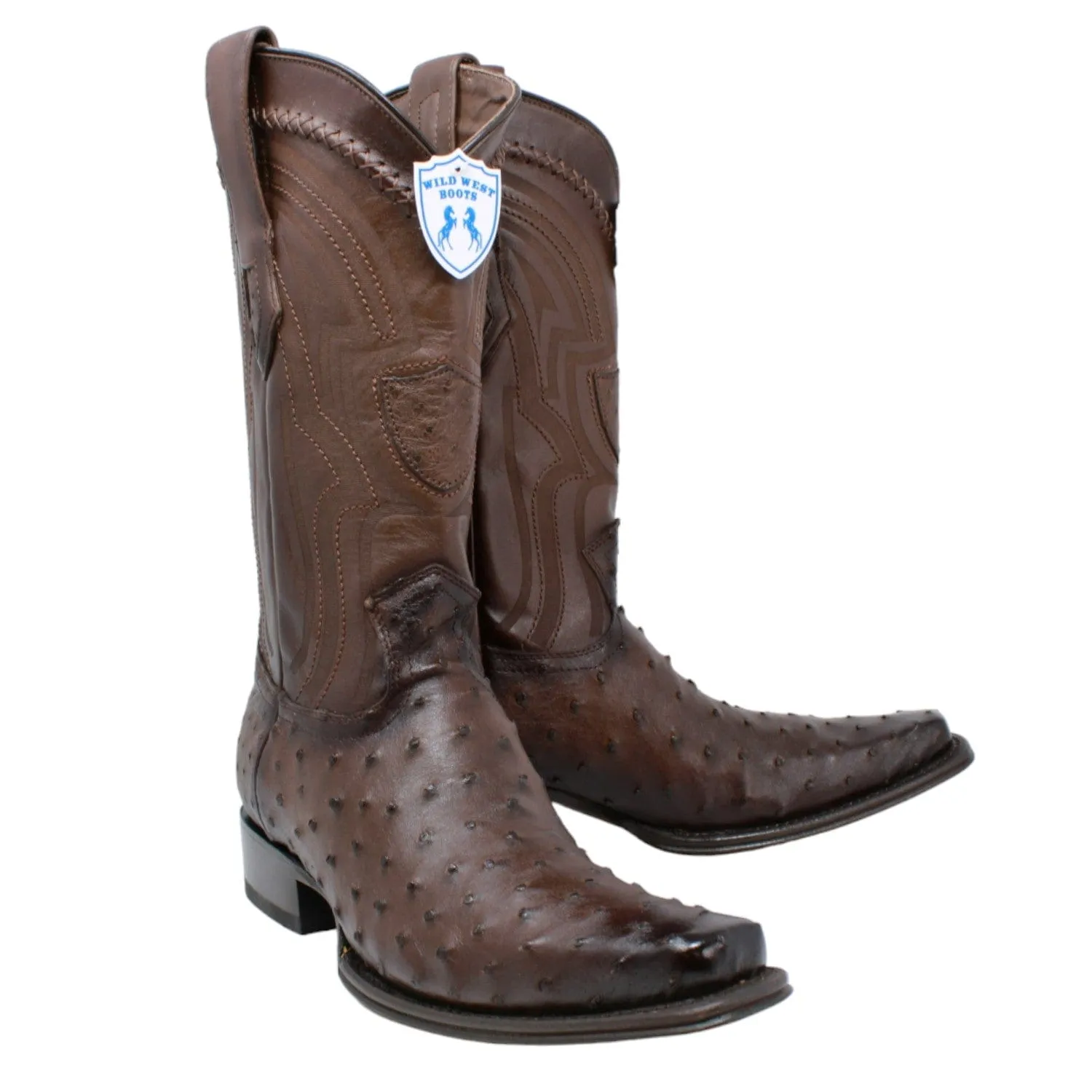 Men's Wild West Full Quill Ostrich European Toe Boots 277L03