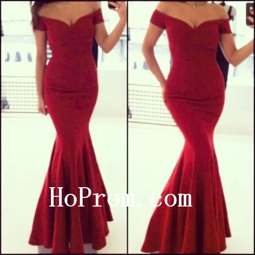 Mermaid Prom Dresses,Red Satin Prom Dress,Evening Dresses