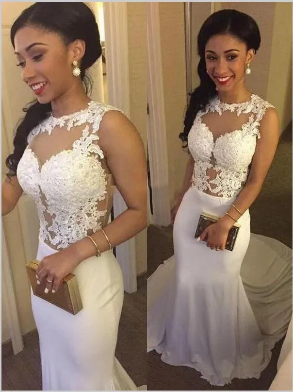 Mermaid Satin Applique Sleeveless Wedding Dresses Court Train Dresses