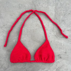 Mexican Chili Textured Traditional Triangle Bikini Top