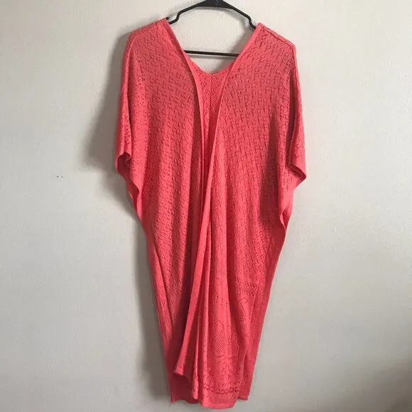 MIKAEL AGHAL Peachy Pink and Gray Knit Layered Dress Size Medium