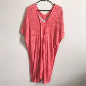 MIKAEL AGHAL Peachy Pink and Gray Knit Layered Dress Size Medium