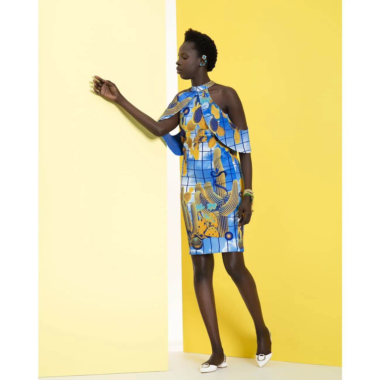 Milan Blue Off Shoulder Summer Dress