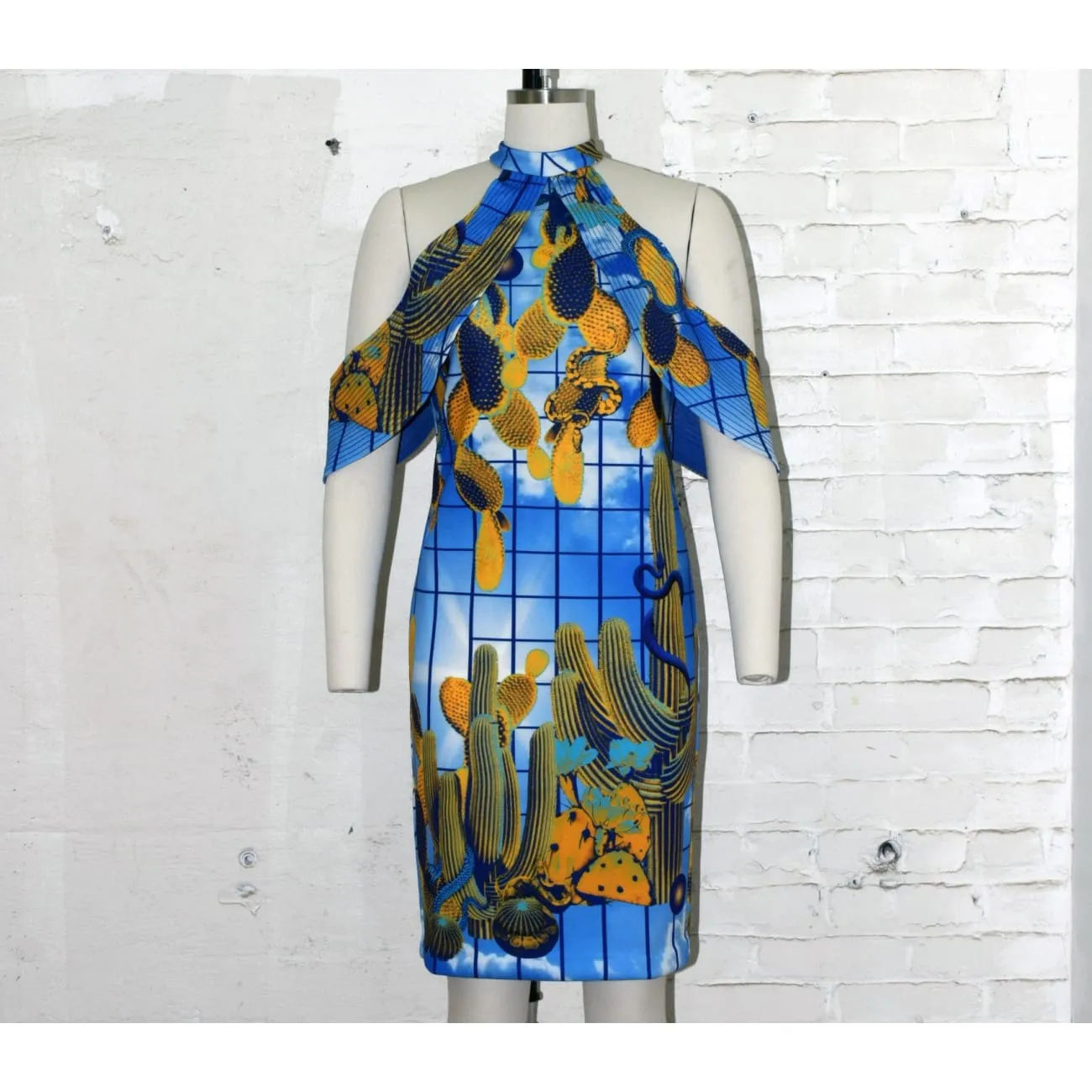 Milan Blue Off Shoulder Summer Dress