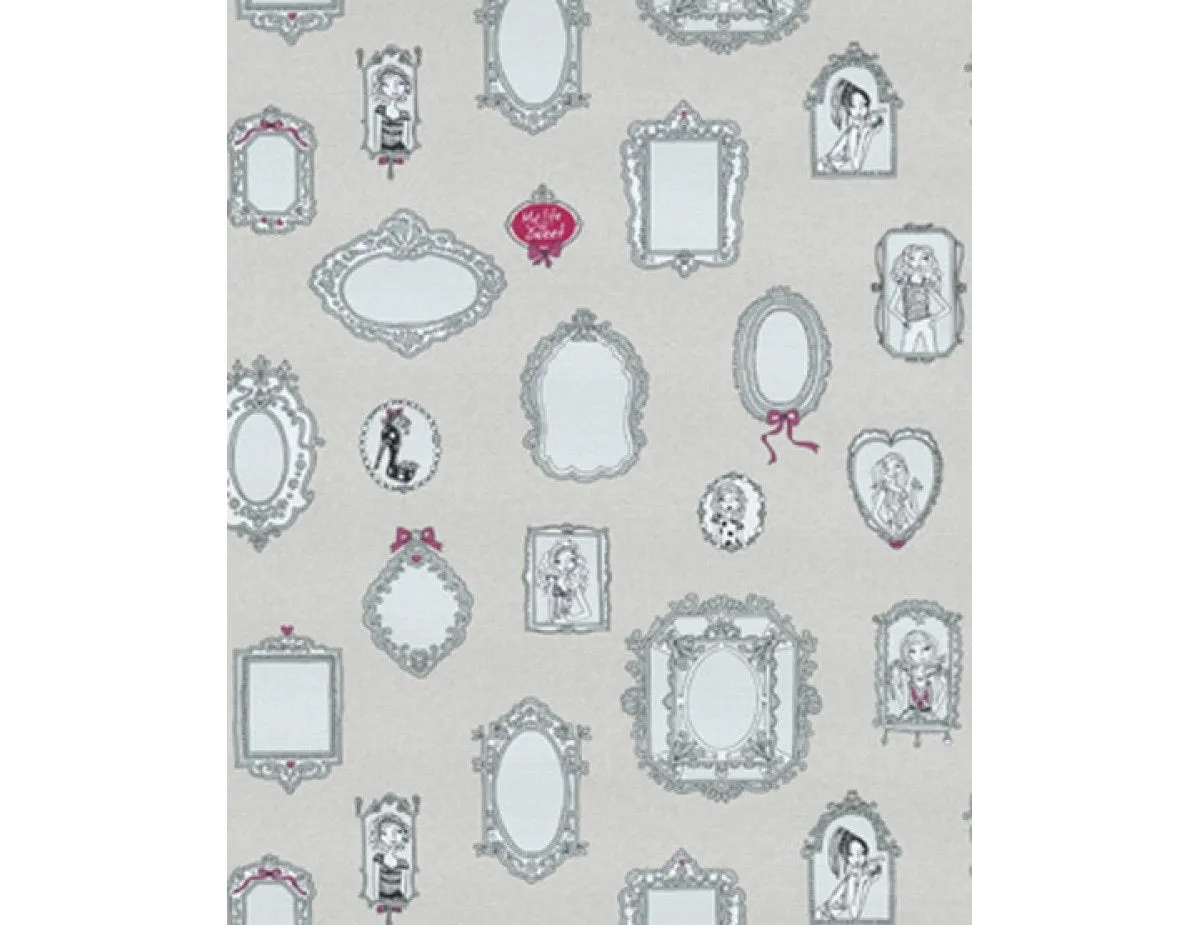 Mirror Frames Grey Pink 7307-10 Wallpaper