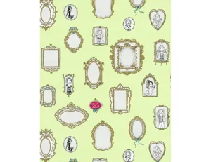 Mirror Frames White Green 7307-07 Wallpaper