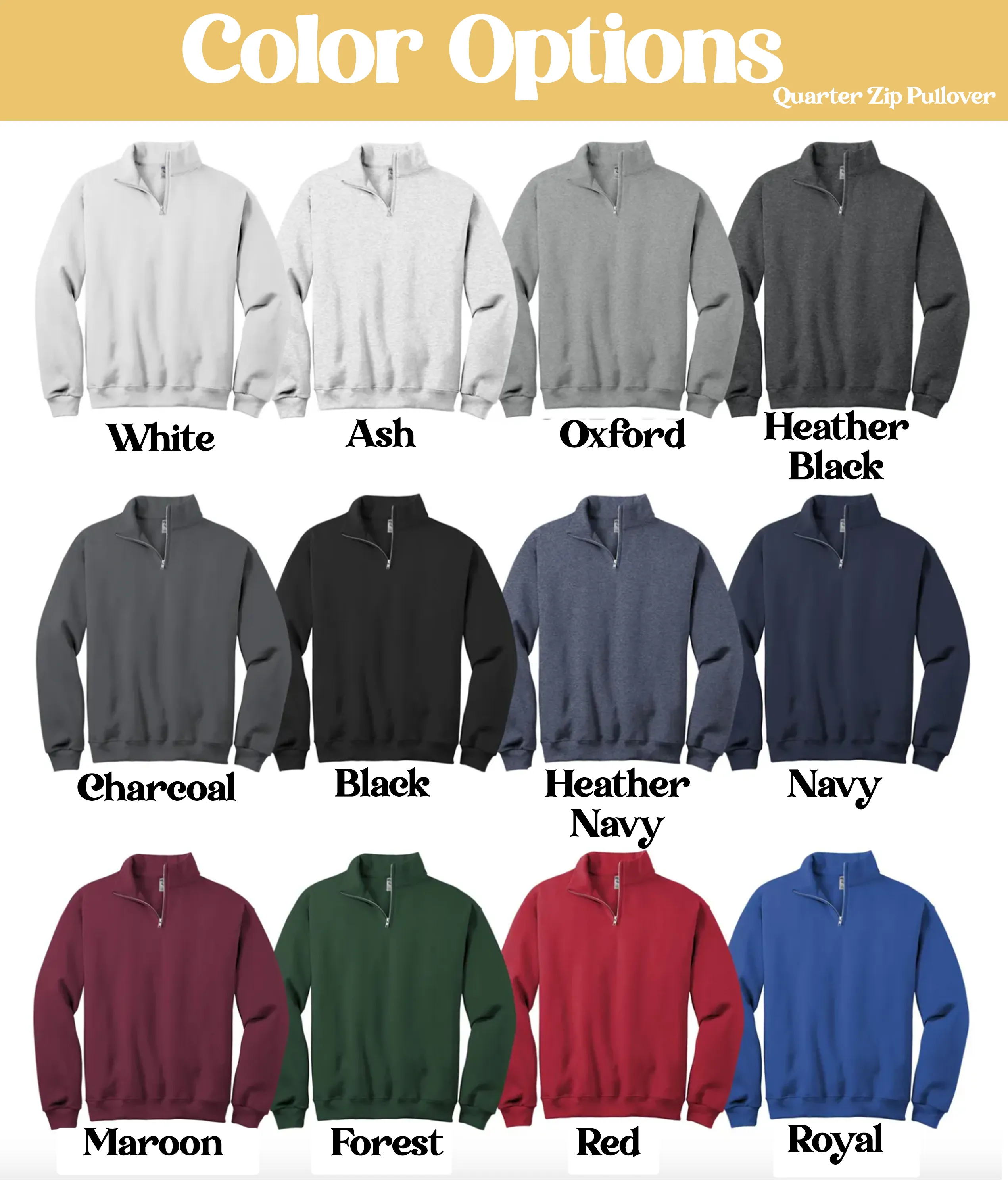 Monogram Quarter Zip Pullover Sweatshirt