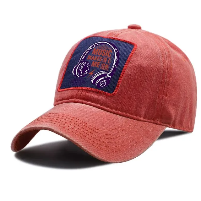 'Music Makes Me High' Baseball Caps Snapback Cotton Hat SJA